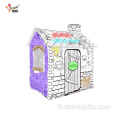 Maison de jouets en carton doodle de tente de diy